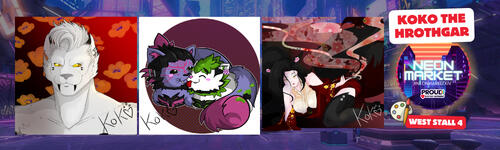 Neon Market Jan 2026 Banner - Koko the Hrothgar