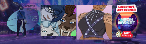 Neon Market Jan 2026 Banner - Lucretia's Art Corner